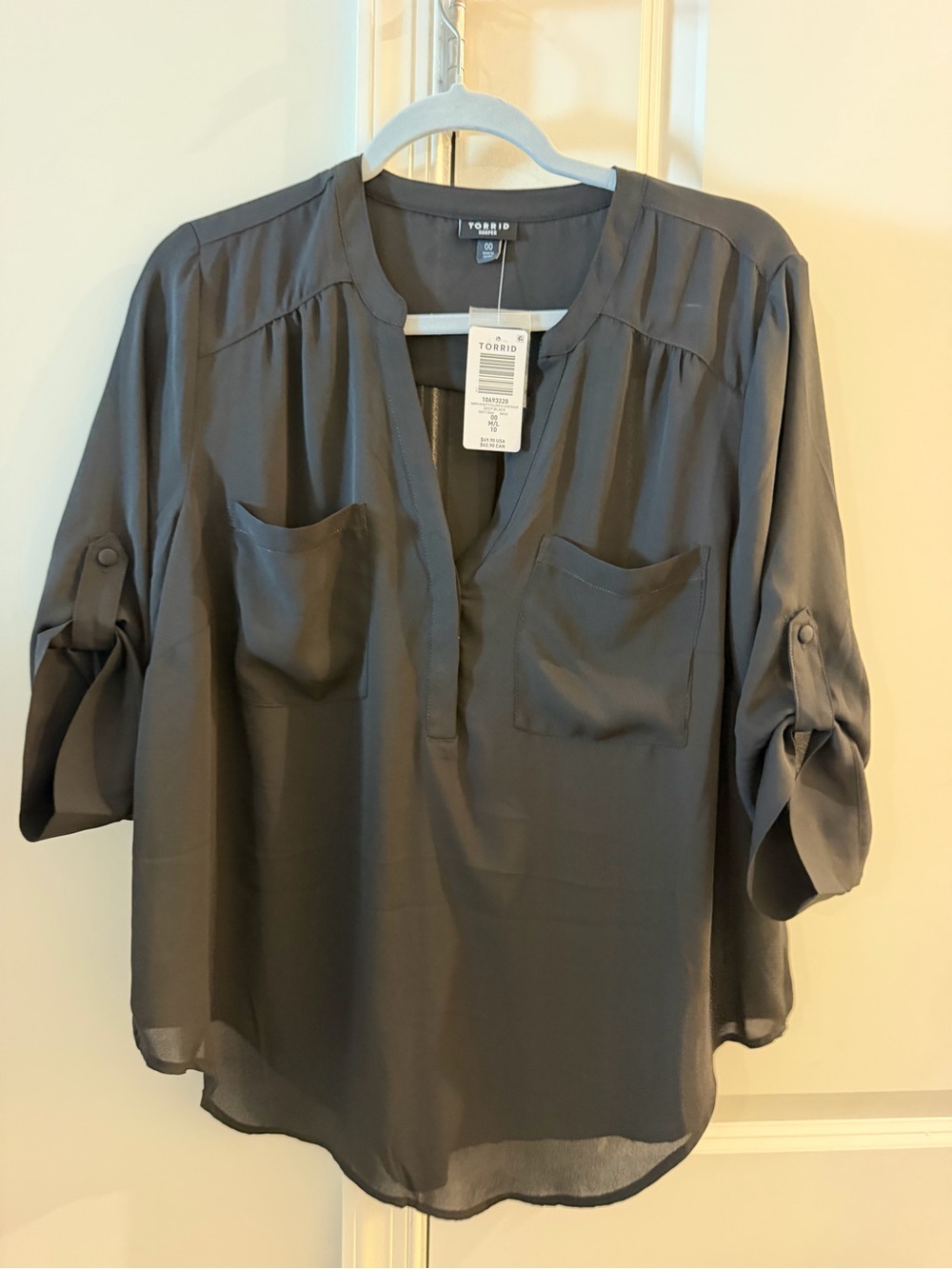 torrid black V-Neck Split Tunic Blouse